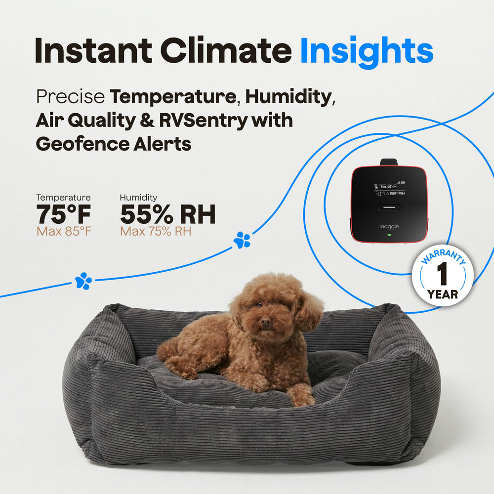 Waggle GPS tracking with AQI display for pet safety