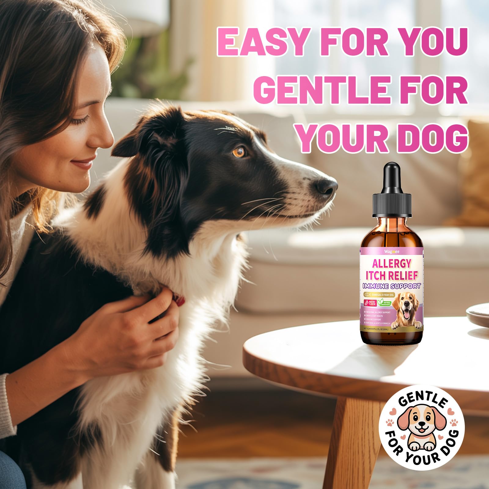 Wagmee daily wellness support for dogs of all ages and sizes.