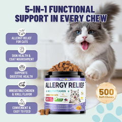 Wagmee cat allergy relief chews chicken-krill flavor enhances taste while supporting overall wellbeing
