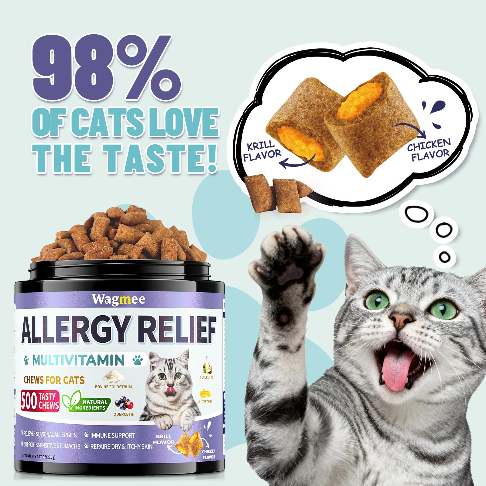 Wagmee chews texture crunch-creamy appeal to picky eaters and simplifies feeding