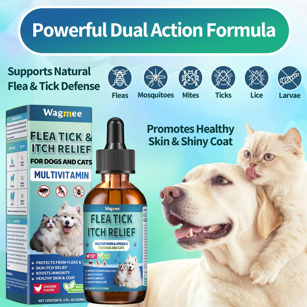Wagmee Drops measuring drops showing accurate dosing for pets