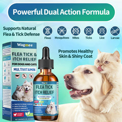 Wagmee Drops measuring drops showing accurate dosing for pets
