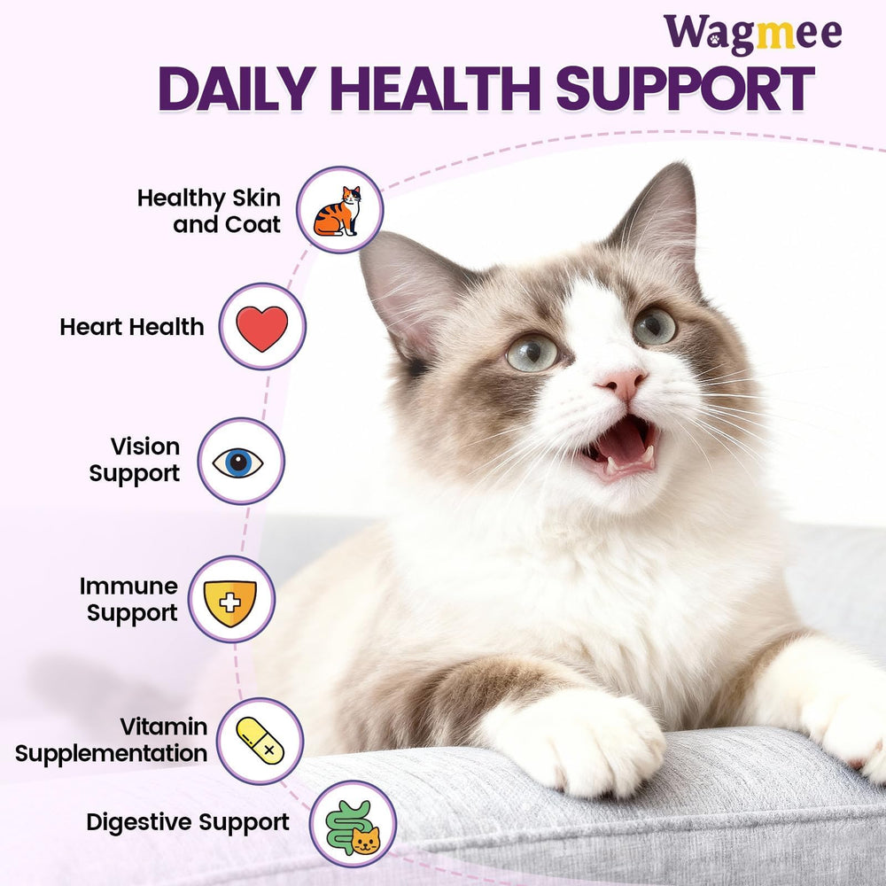 Wagmee taurine cat treats ingredient panel highlights natural flavors and allergen-friendly options