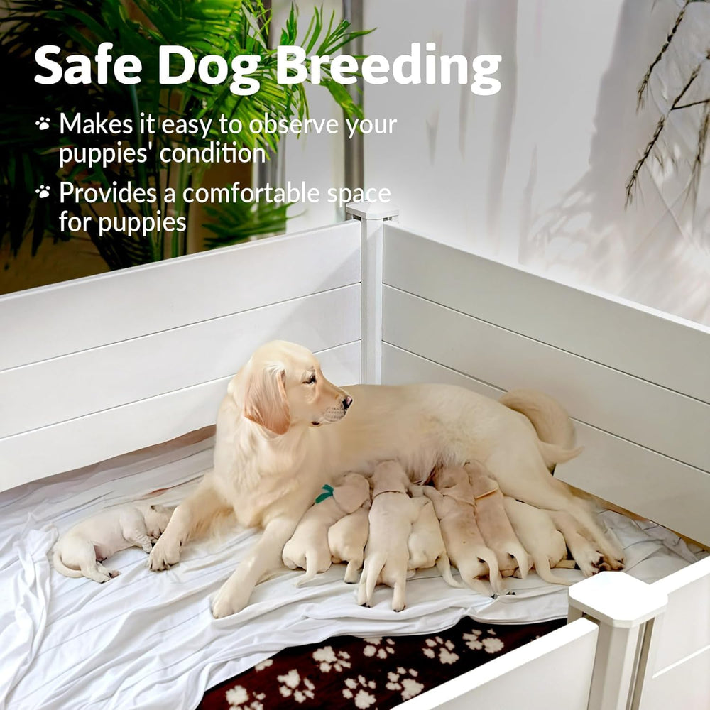 Wagora Whelping Box ample 48x48 inches space for litter comfort.