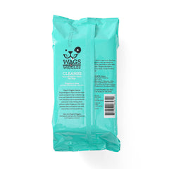 Wags & Wiggles travel pack wipes; resealable pouch keeps moisture for on-the-go cleaning.