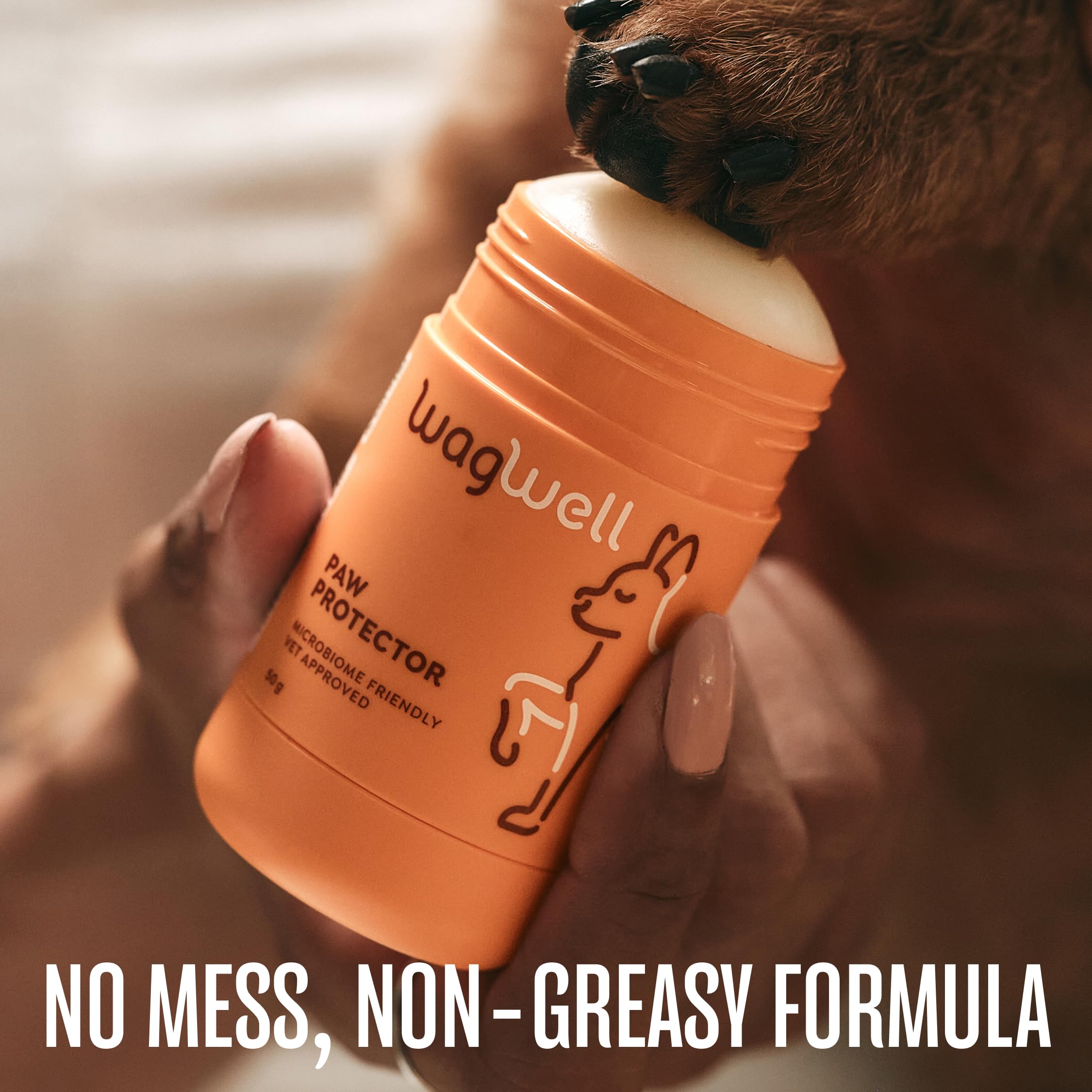 WagWell Paw Protector creates a breathable barrier to protect paws from hot pavement.