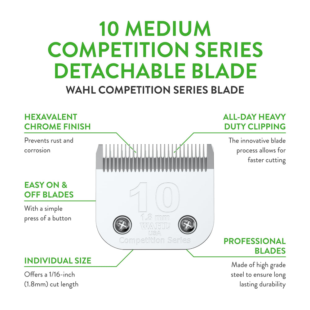 Wahl 2358-100 detachable blade 1-16 inch cut close-up highlighting chrome finish