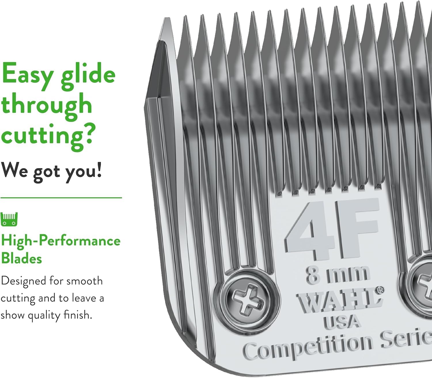 Wahl 4F blade demonstrates a show-quality finish on animal coats.