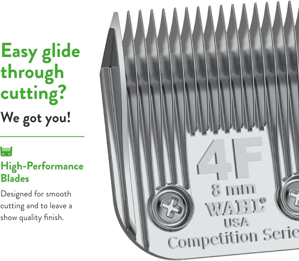 Wahl 4F blade demonstrates a show-quality finish on animal coats.