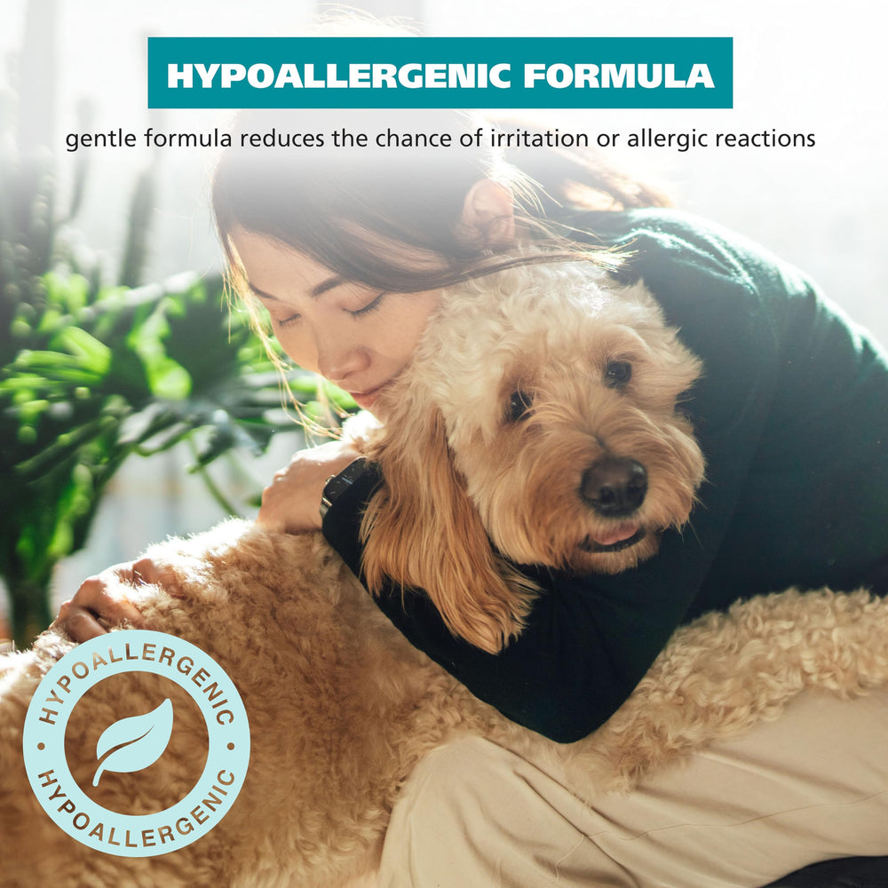 Wahl Aloe Vera Vitamin E ingredients panel emphasizes soothing care for dogs