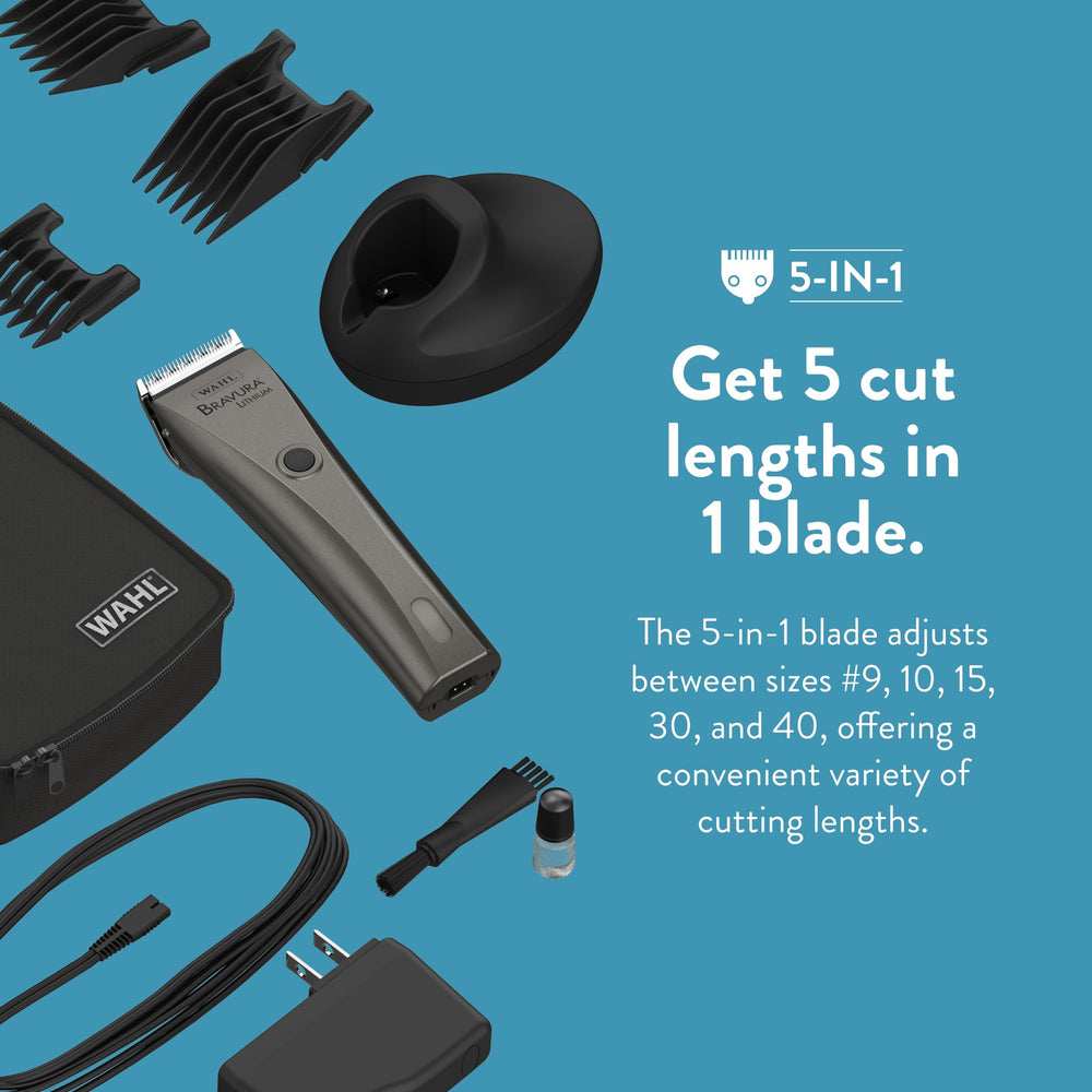 Wahl Bravura cordless operation offers flexibility during sessions