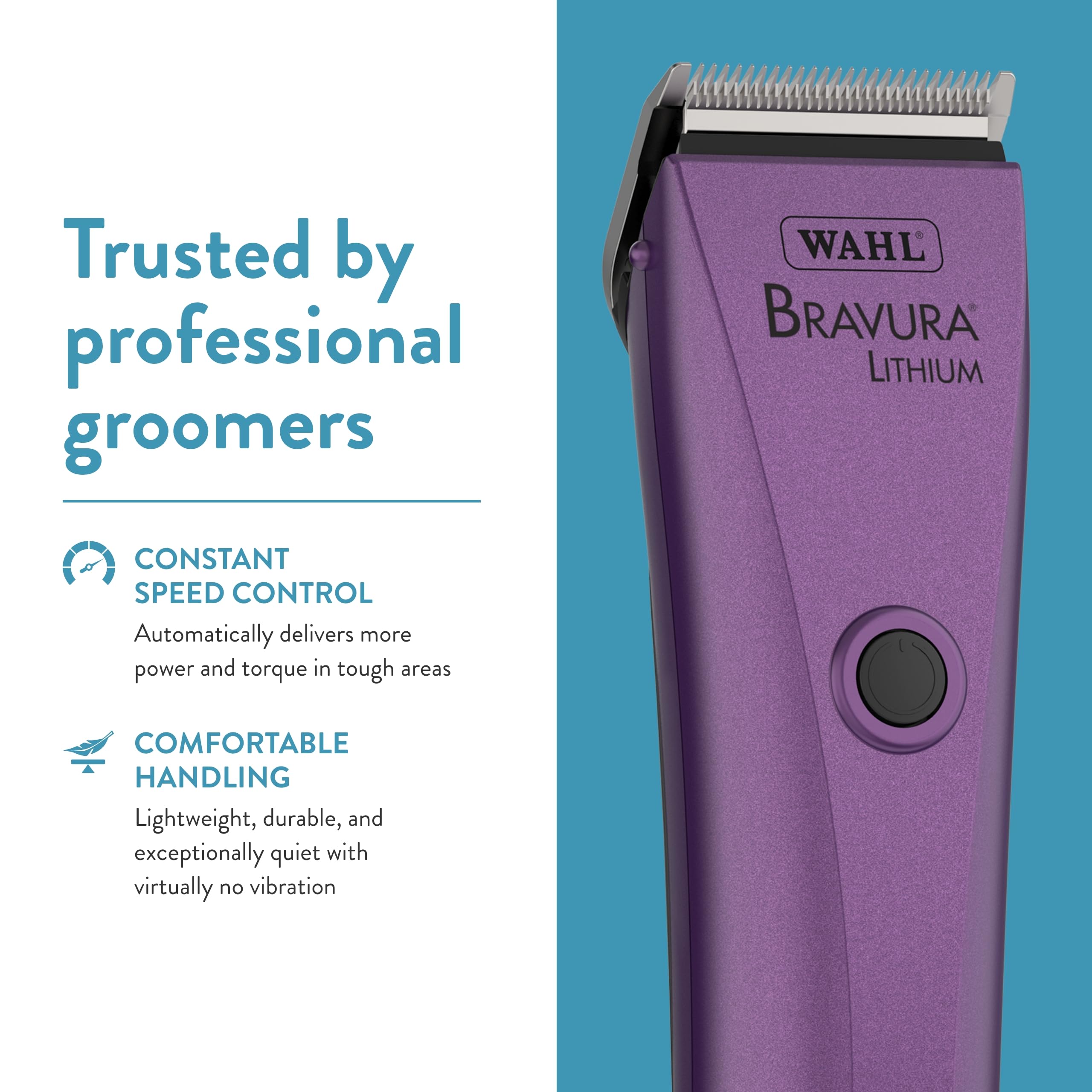 Wahl Bravura in-hand use during a pet grooming session