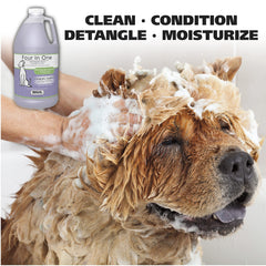 Wahl shampoo rich lather close-up demonstrates easy rinse and coat cleansing benefits.