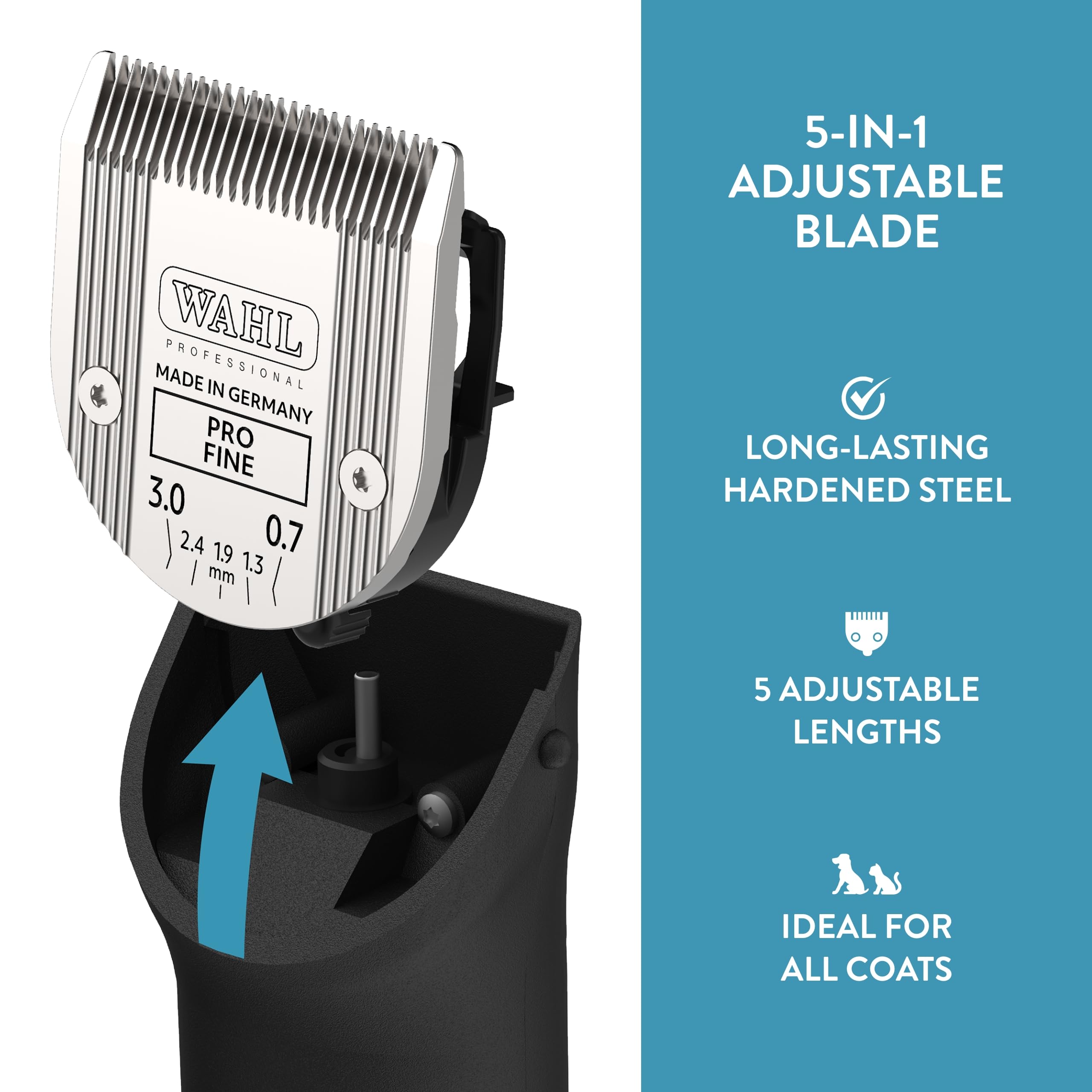 WAHL Creativa clipper feature highlighting cool operation and comfortable handling.