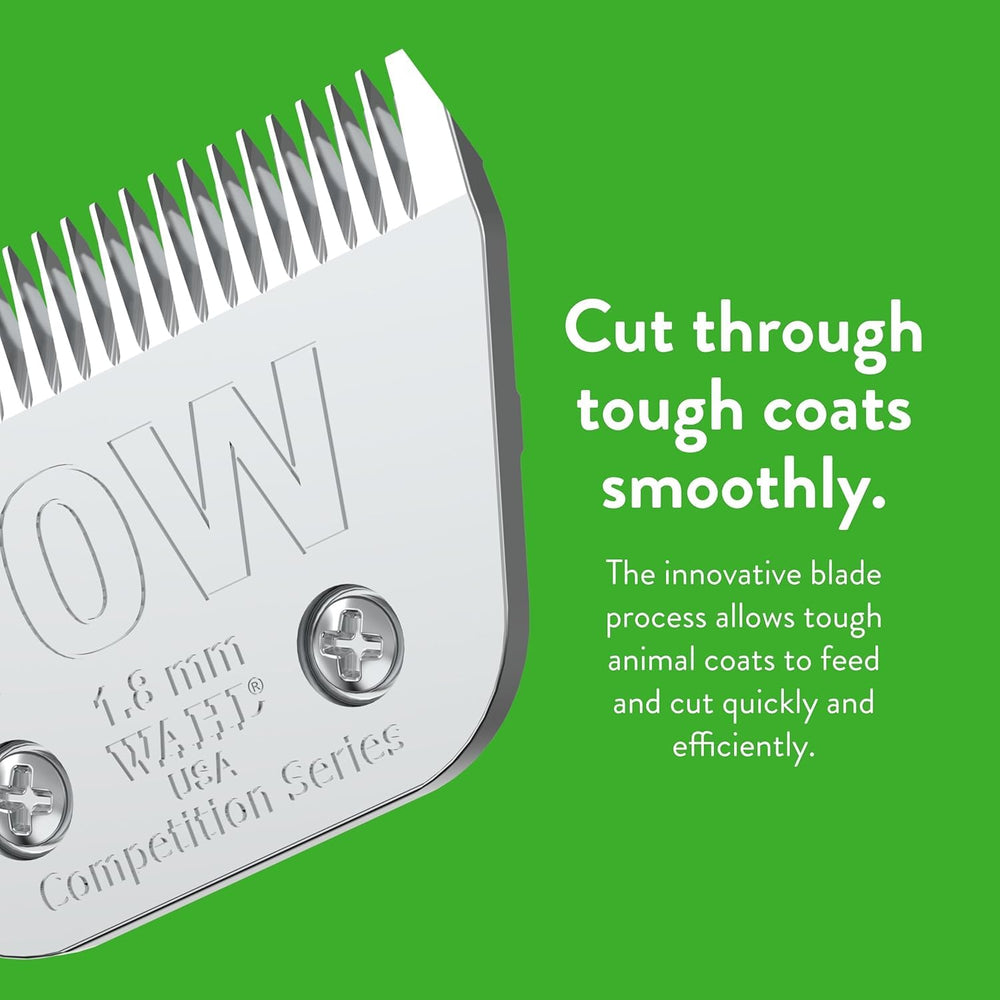 Wahl detachable blade system image demonstrates easy blade swaps.
