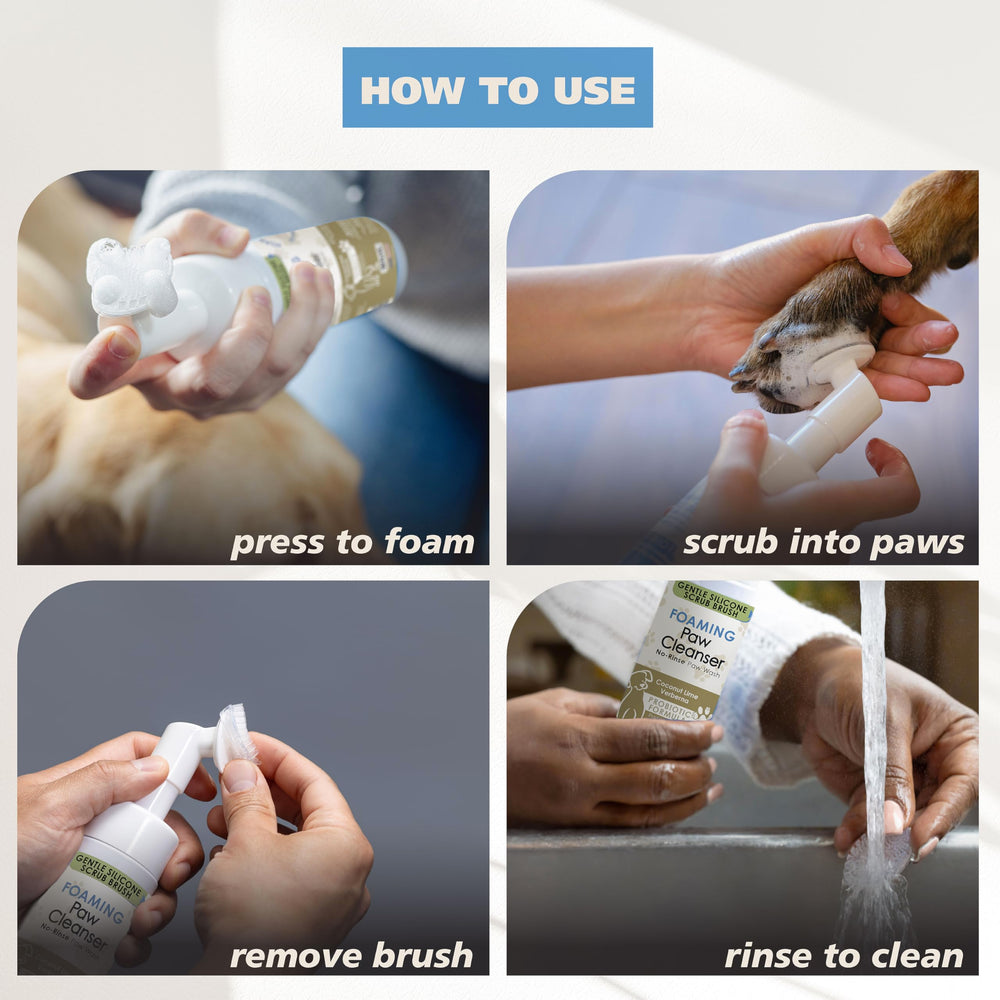 Wahl paw cleaner in use after a muddy walk.