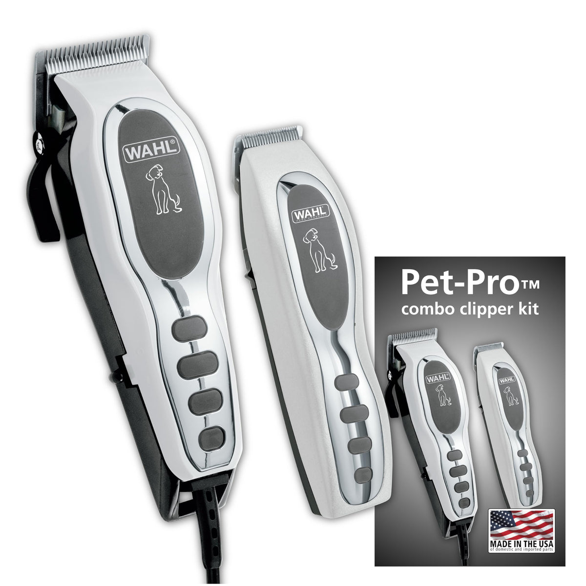 Wahl Pet-Pro clipper bundle front view for efficient home grooming