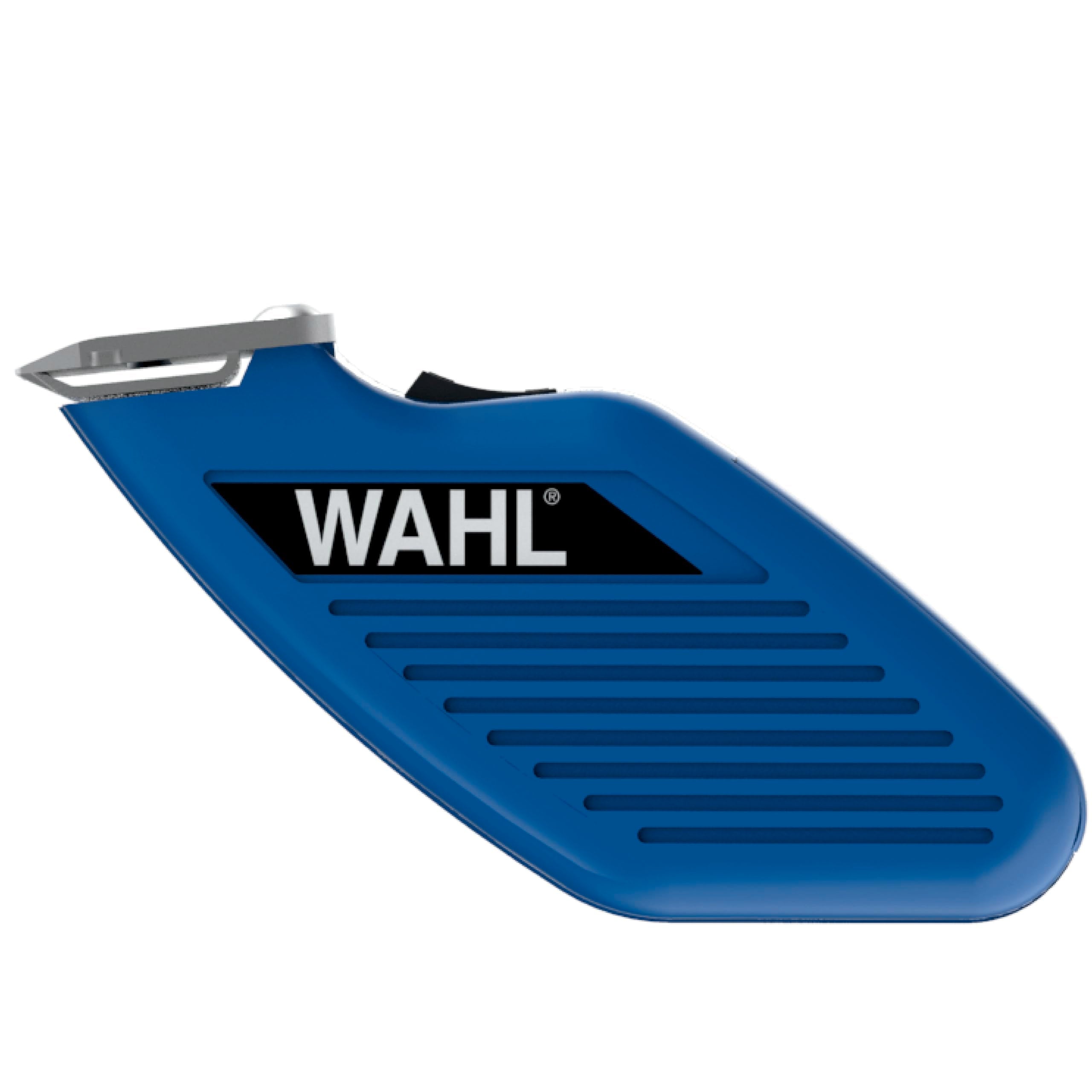 Wahl Pocket Pro Equine blue trimmer close-up for precise ear and face trims.