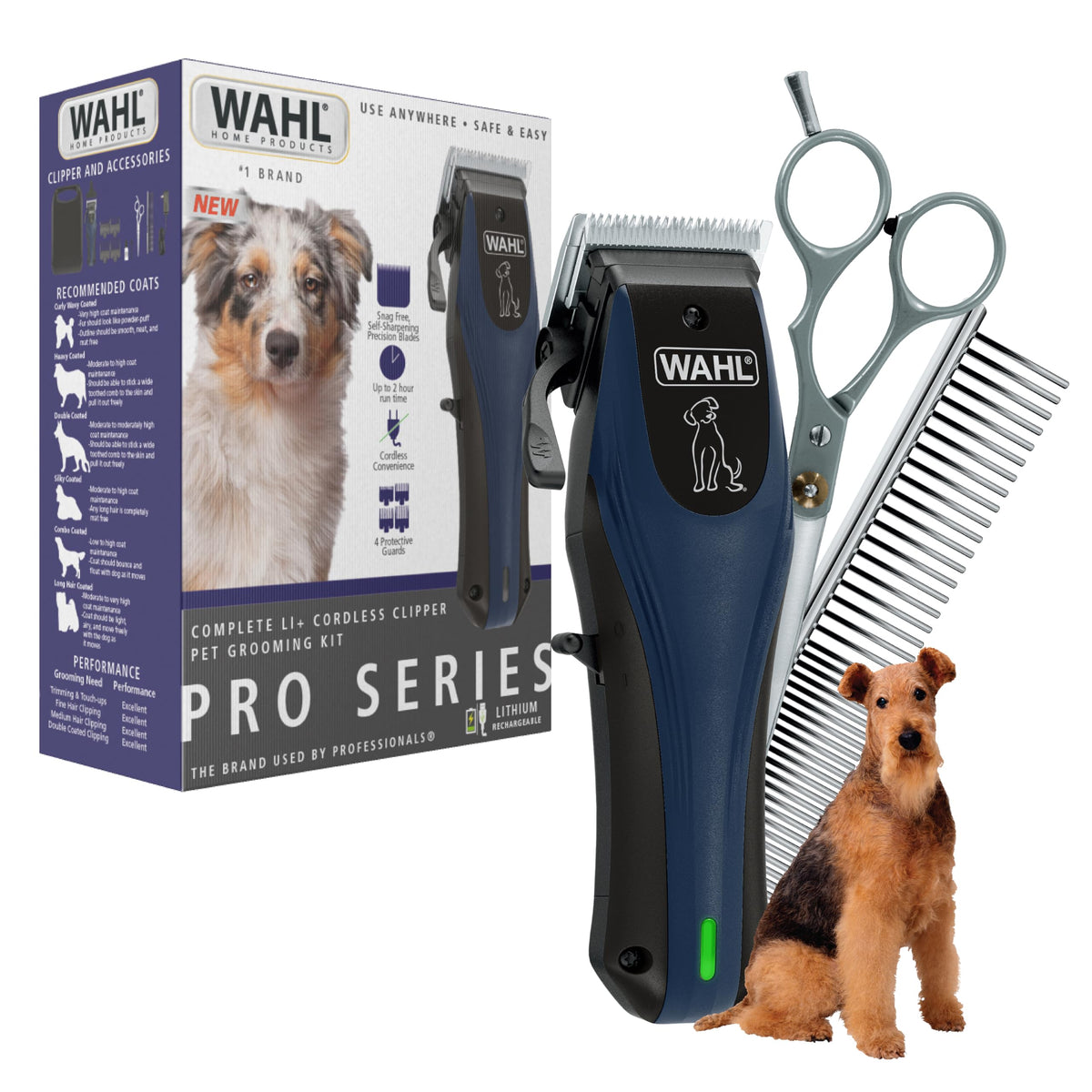 Wahl Power Pro cordless clipper for heavy coats in action