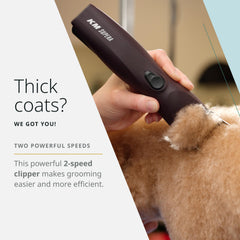 Wahl Pro Animal KM Supera quiet low-vibration motor for calm grooming.