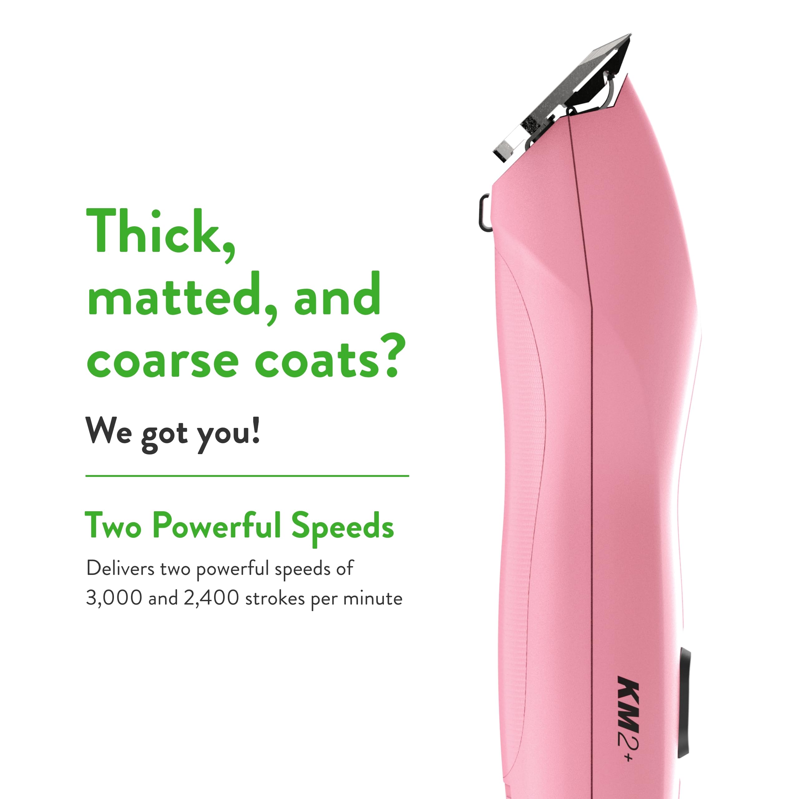 KM2+ blade closeup highlighting durable high-carbon steel blades