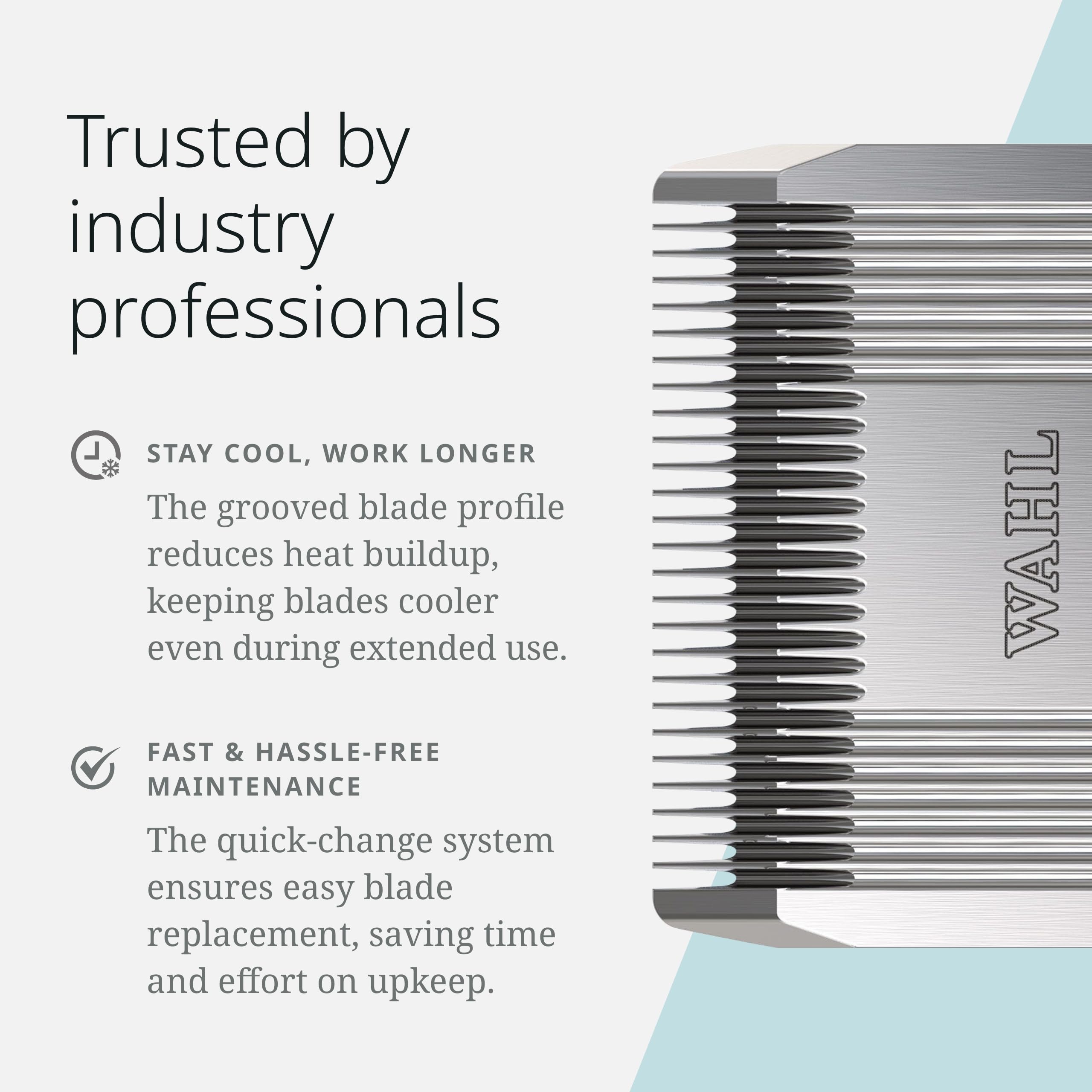 Packaging and durability display for Wahl Prime Series blades