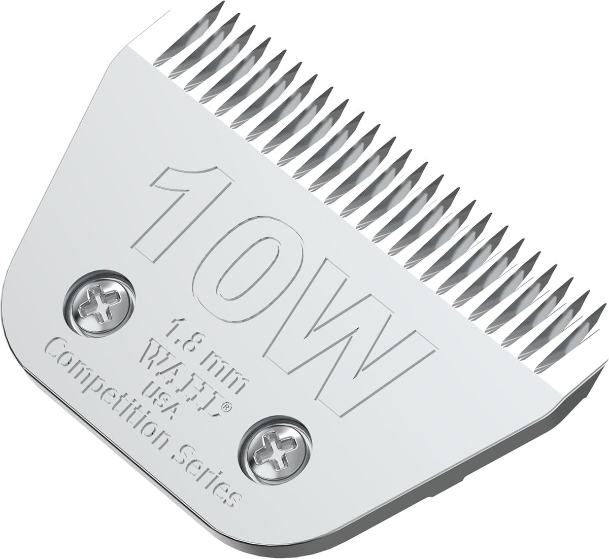 Wahl Professional Animal 10W extra-wide blade front view enables precise trimming.