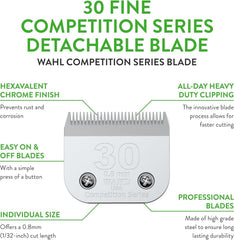 Wahl 30 fine blade cut-length 1/32 inch in action for precise trims.