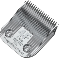 Wahl Professional Animal 4F blade closeup shows a 5-16 inch cut for precise grooming.