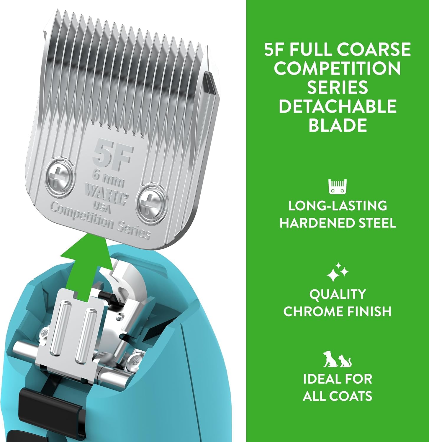Wahl Professional Animal 5F detachable blade kit with replacement blade and instructions.