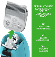 Wahl Professional Animal 5F detachable blade kit with replacement blade and instructions.