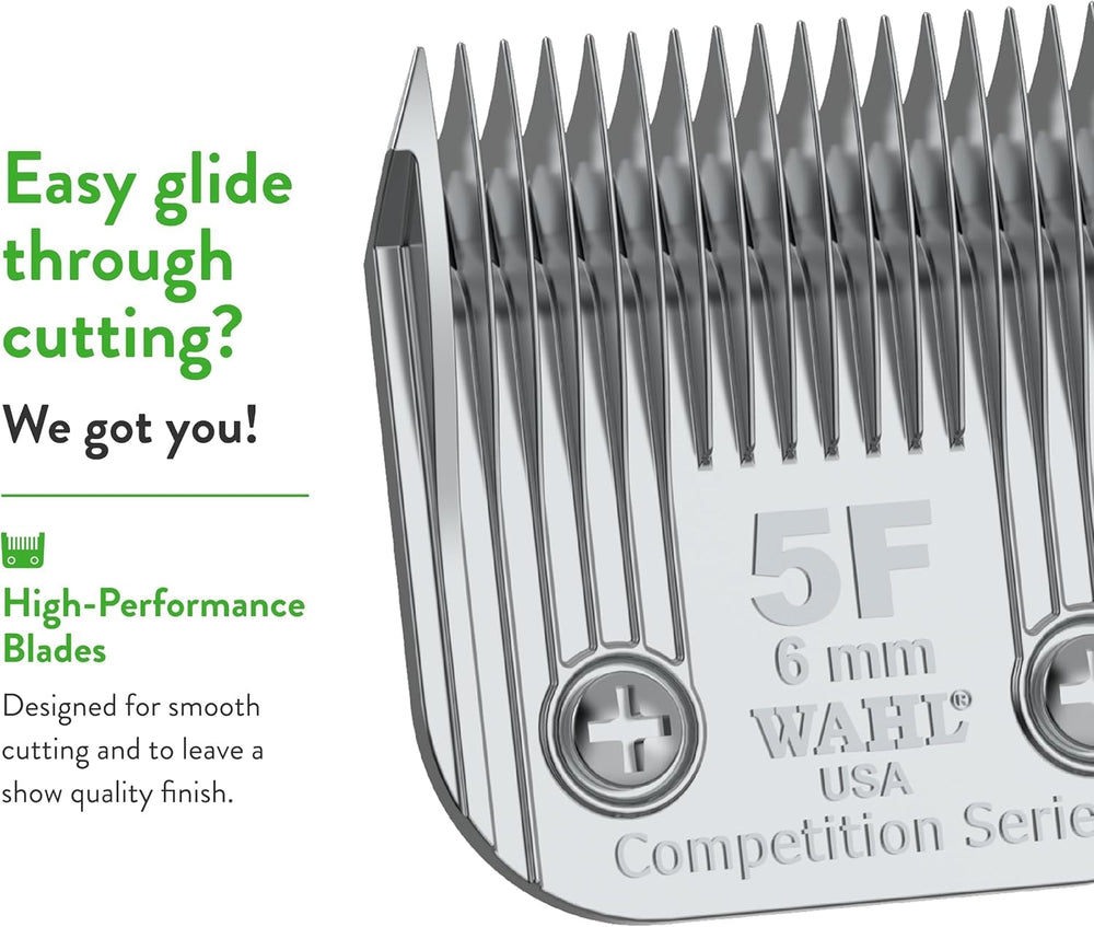 Wahl Professional Animal 5F detachable blade attached to a compatible clipper.