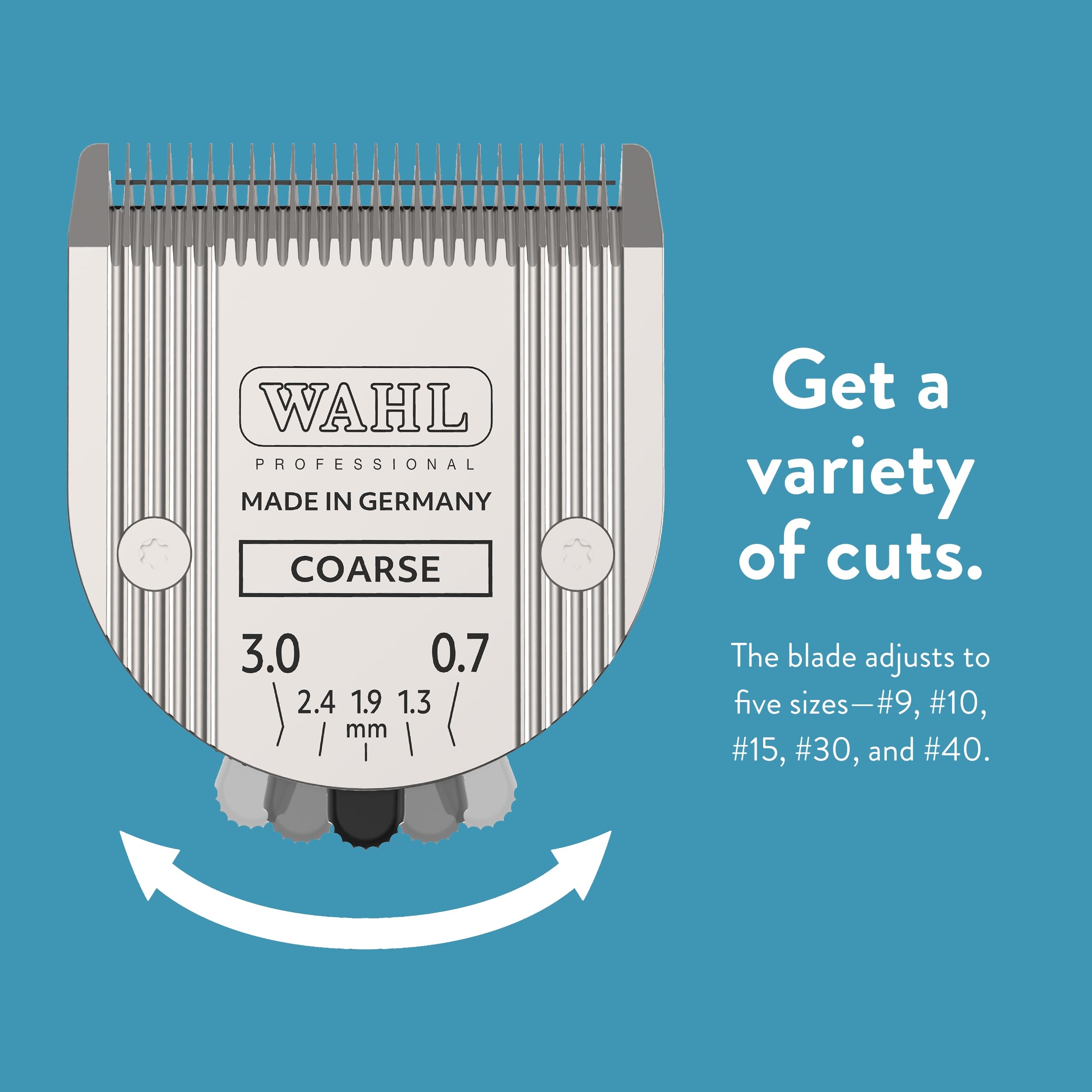 WAHL blade removal shown for safe blade interchange on clippers.