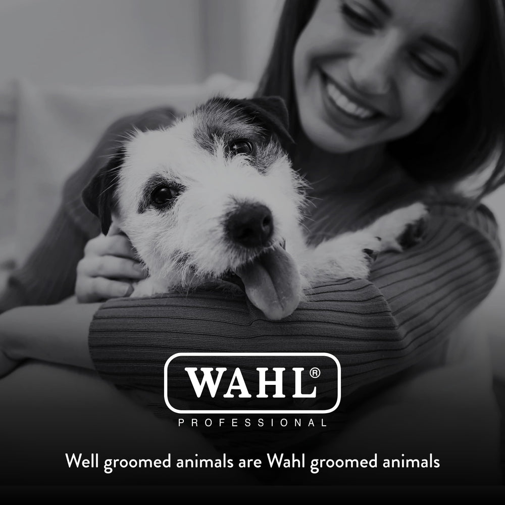 WAHL animal grooming starter kit concept featuring 5-in-1 blade and accessories.