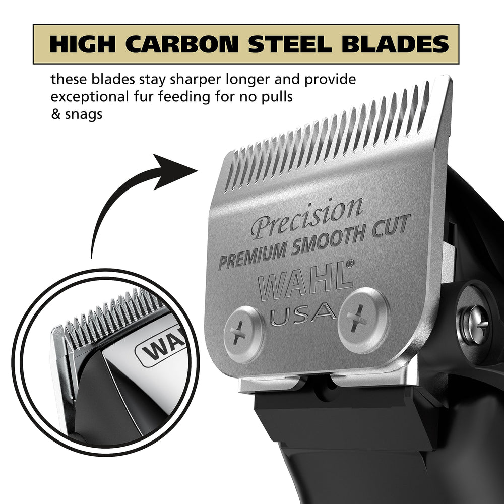 Wahl Quiet Pro guide combs for precise lengths from 1/8 to 1/2 inch