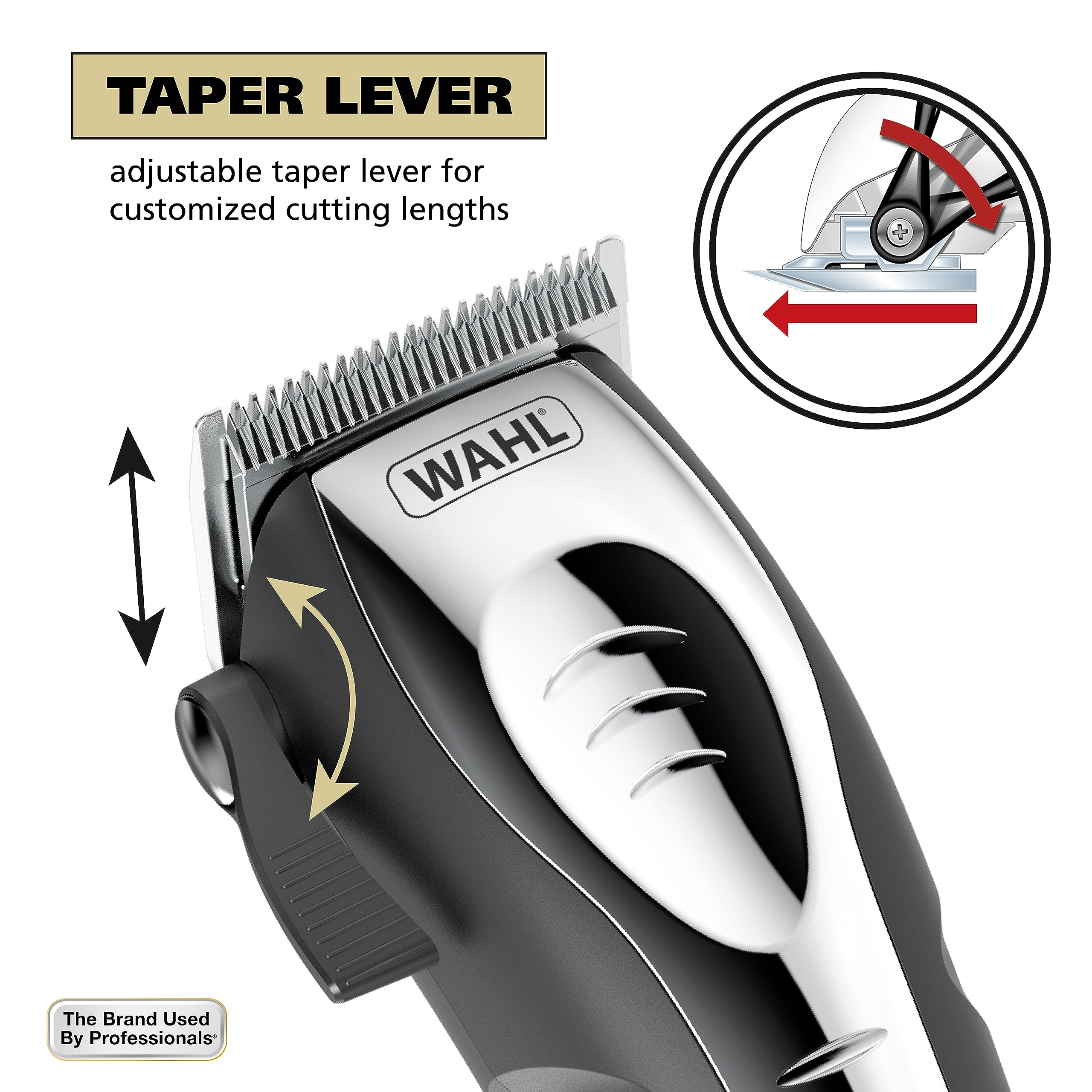 Wahl Quiet Pro taper lever close-up for blending between lengths