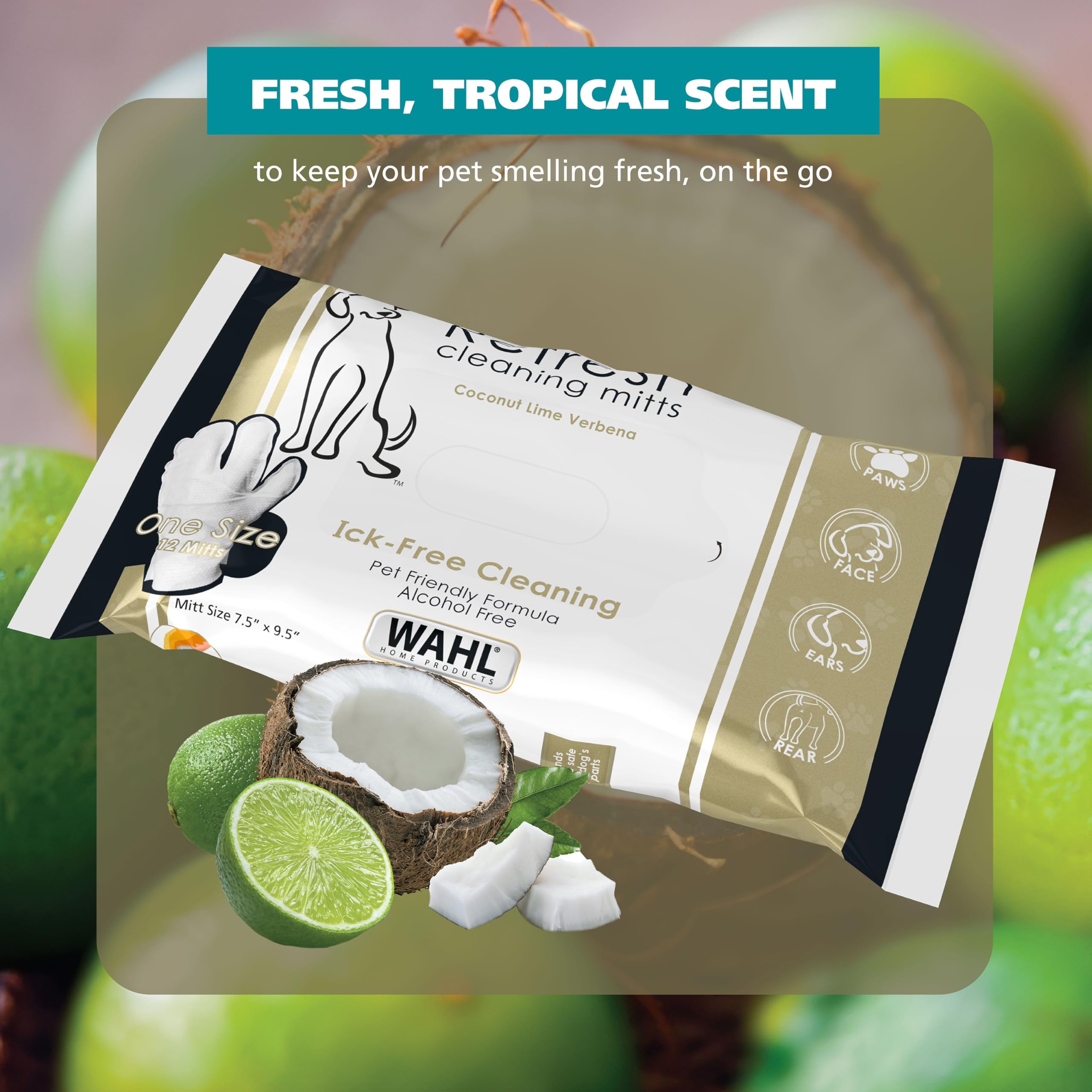 Wahl Refresh Cleaning Mitt in use provides full-hand control during cleaning