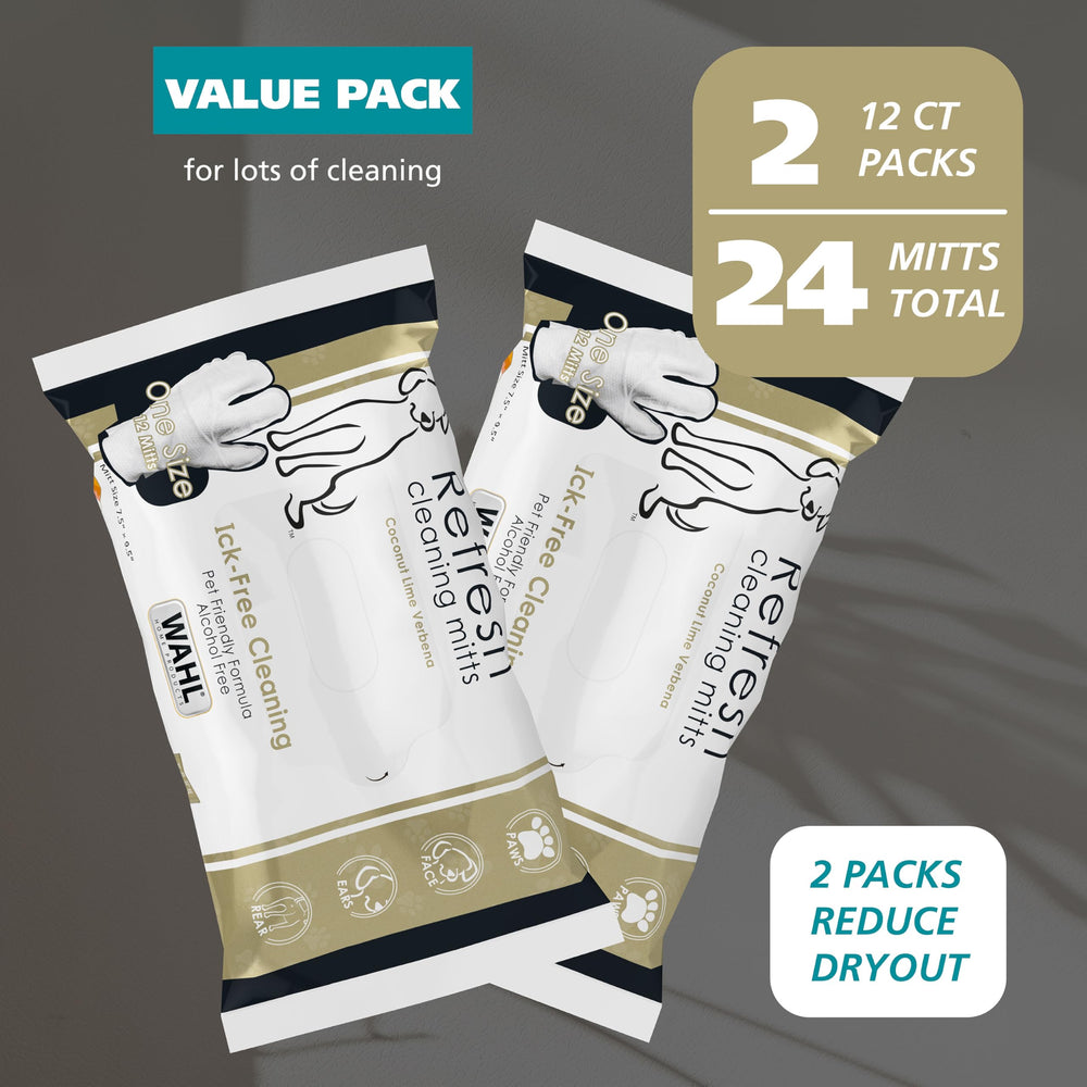 Two-pack packaging preserves moisture for on-the-go Wahl wipes