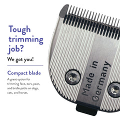 Wahl blade chrome finish resists rust for long-lasting grooming sessions.