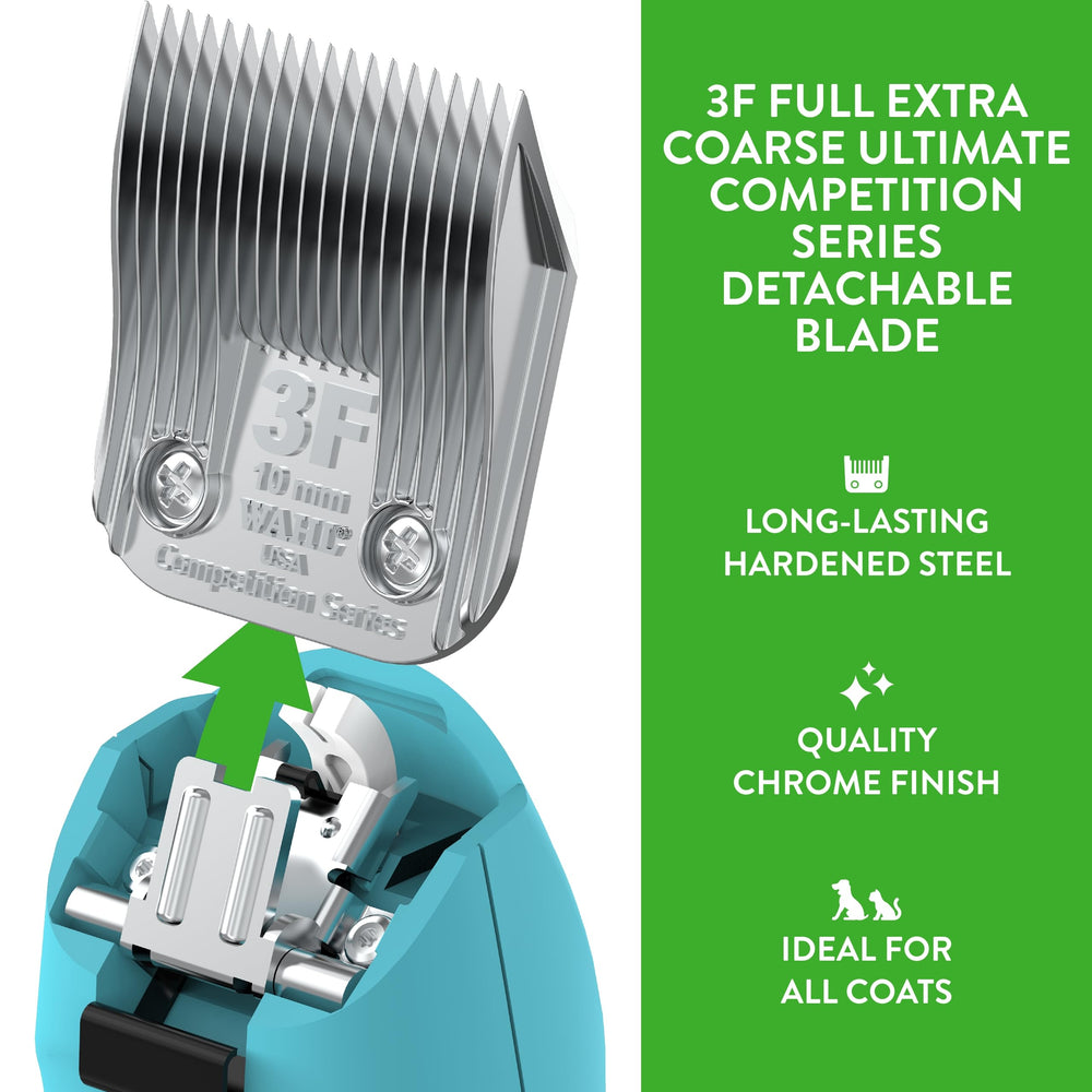 USA-made Wahl blade assembly with premium chrome