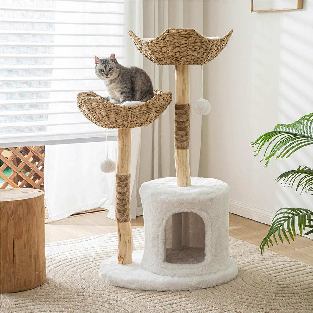 WAIDOBE modern cat tree with large cat tower for sturdy climbing and lounging