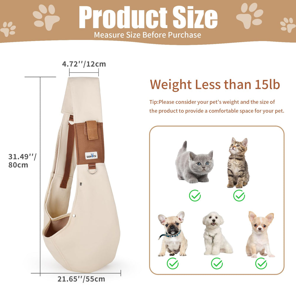 Wakytu dog sling adjustable strap enabling a comfortable fit