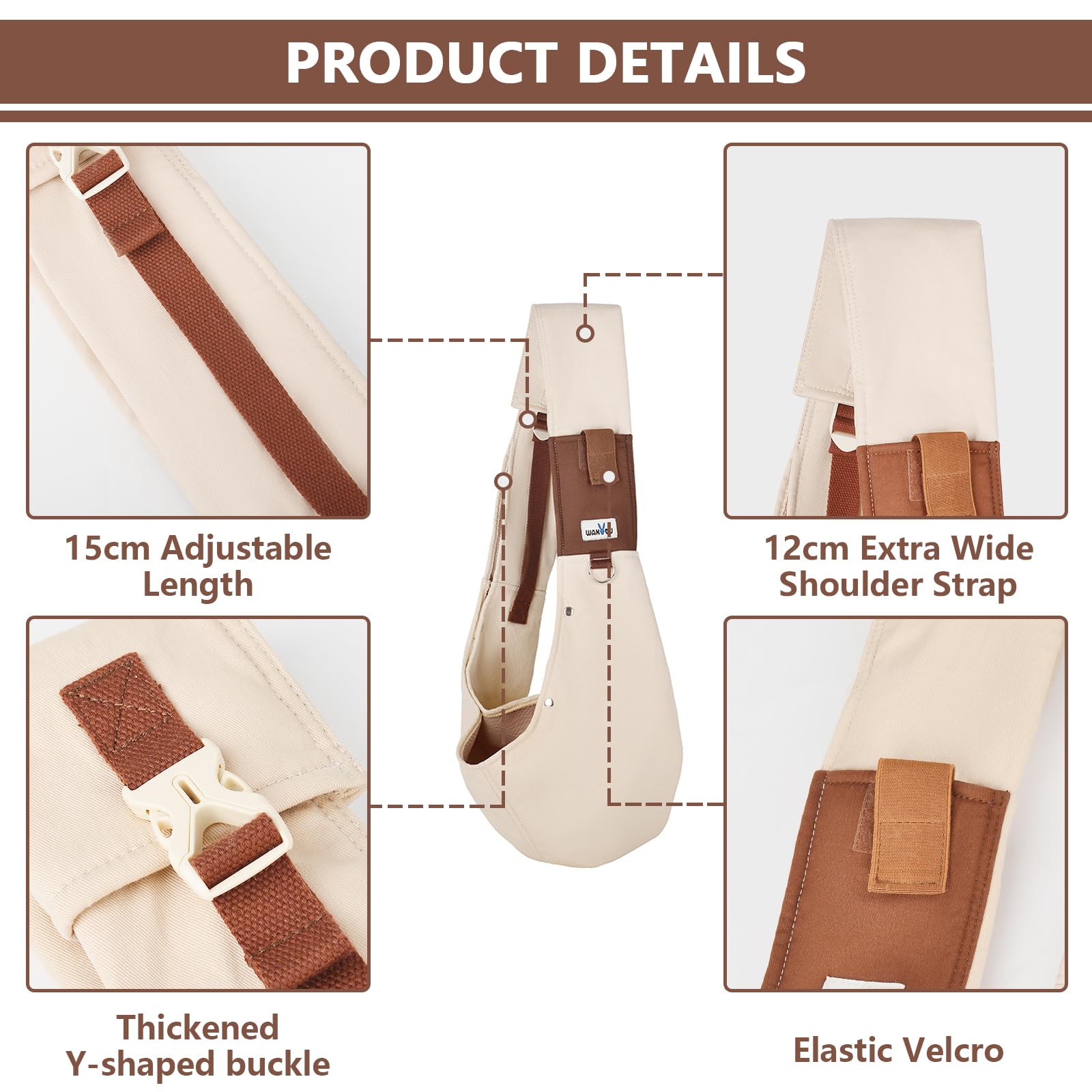 Wakytu dog sling breathable fabric makes pets feel cool outdoors