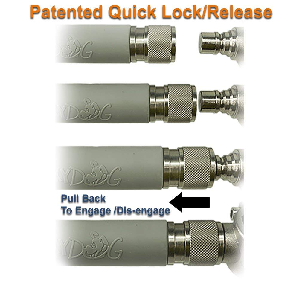 Walky Dog Plus wand-stainless-steel image highlights durable construction for active rides.
