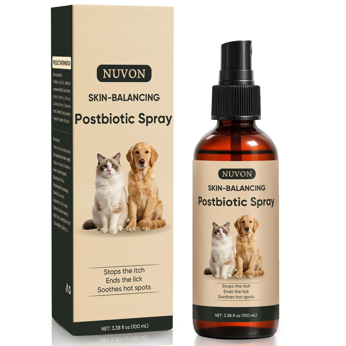 Wanciment NUVON postbiotic spray bottle pour for easy, mess-free application on hot spots