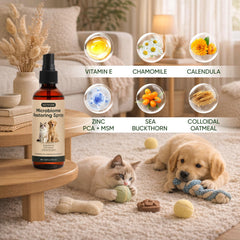 Wanciment NUVON postbiotic spray scratching licking helps minimize over-scratching and licking in pets