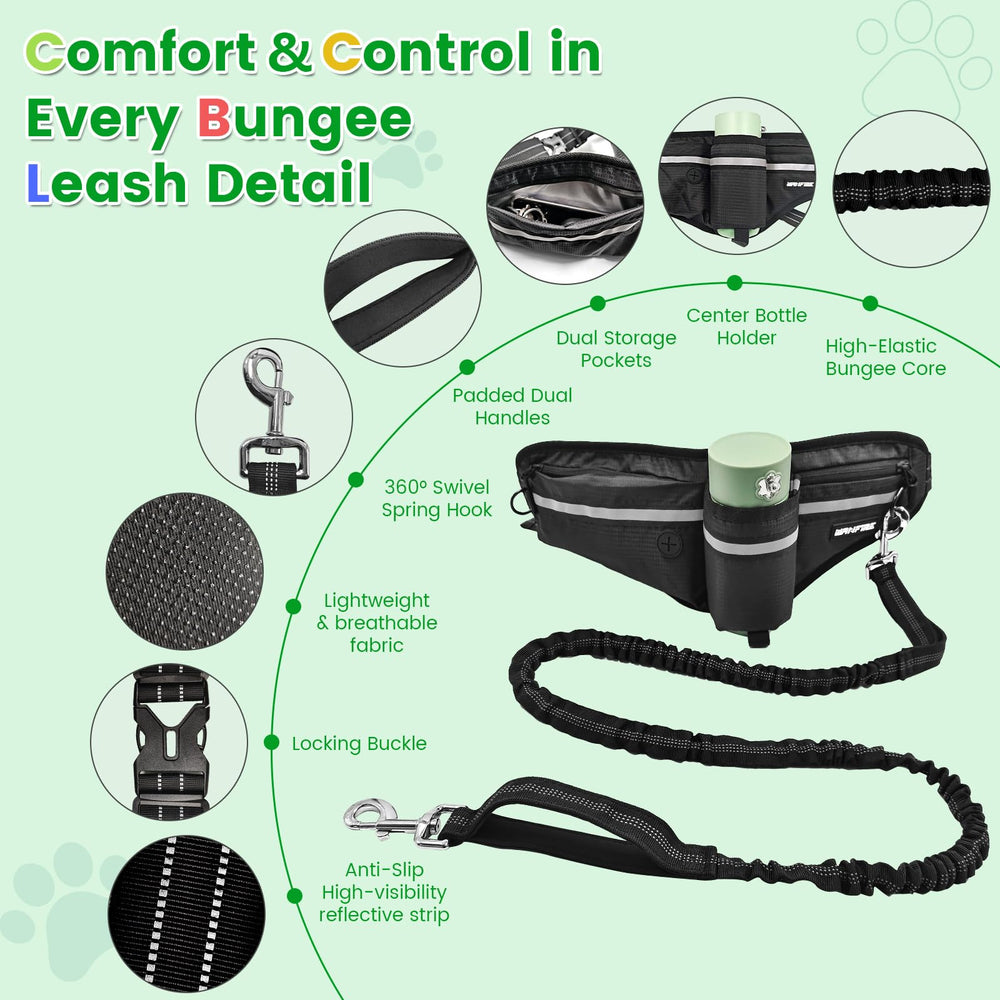 WANFIRE dog snack waist pack with storage pockets for treats and keys.