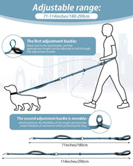 WANFIRE ink blue hands-free leash with waist belt for comfortable all-day wear