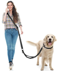 WANFIRE hands-free leash with shoulder strap for comfortable, hands-free walking.