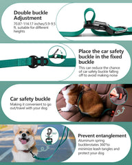 WANFIRE hands-free leash car-seat-buckle keeps dogs secure during car rides.